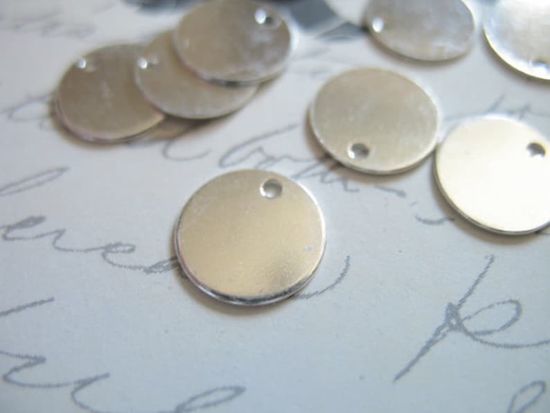 Sterling Silber Stanzrohlinge, 9 mm Runde Scheiben, 20 Gauge Bild 3