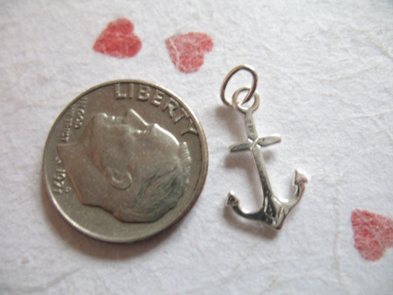 Sterling Silver DELTA GAMMA ANCHOR CHARM ON PLAIN BEAD Jewelry