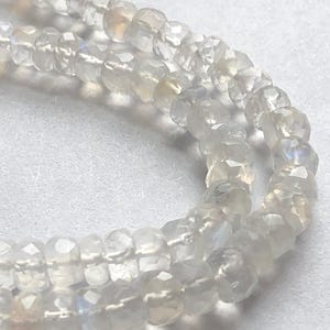 25-100 pcs / 5-5.5 mm MOONSTONE Rondelle Moonstone Roundel Beads / Faceted AAA AAAA Loose Semiprecious Gems Gemstone Rondel top 55