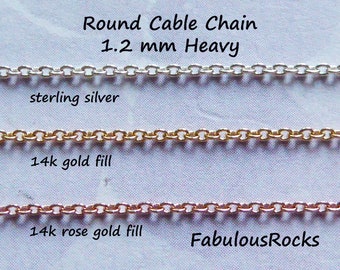 1-100 feet Bulk / 1.2 mm Gold Cable Chain, Wholesale Dainty Petite Delicate Necklace Chain, 14k Gold Fill or Sterling Silver Chain ssgf s66