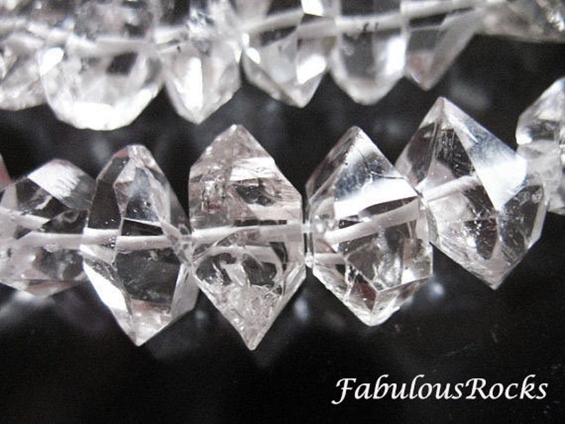 5-100 pcs / Medium 8-10 mm Herkimer Diamonds Nuggets Crystals Quartz Briolette Beads / april birthstone healing chakra gemstones  m photo