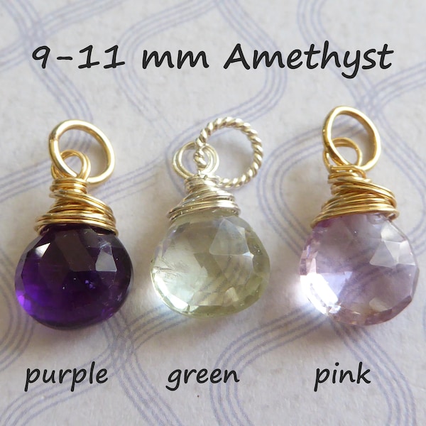 AMETHYST Pendentifs Charms Ajouter un Dangles Birthstone Jewelry, Purple, Green, Pink Amethyst Gemstone Pendentif, gemdone solo gd62 gd 53 gd 34 tr