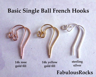 1 to 100 pairs, Earring Hooks Shepherd Hooks Ear Hooks French Hook Shepard Hook Ear Wires Earwires, 14k Gold Fill or 925 SS, 21x12 mm fhe.sb