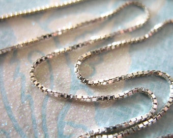 5-100 feet Bulk, Sterling Silver Chain, 0.8 mm BOX Chain Wholesale, 925 SS Chain, strong dainty  SS..S868..hp