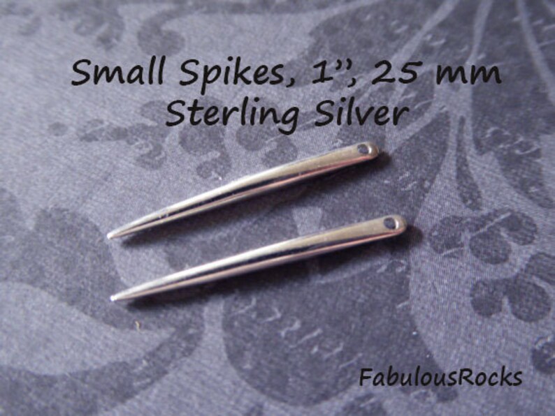 1 inch 25 mm Small Skinny SPIKE Dagger Point Needle Charm Pendant Sterling Silver or 24k Gold Vermeil sp.s art 2 pcs Spike