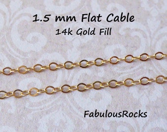 14k Gold Filled Cable Chain, Dainty Necklace, DIY Jewelry Supply