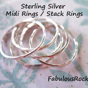 Sterling Silver or Gold Fill Stack Ring, Knuckle Ring, Midi Ring, Midi ...