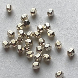 10-100 pcs / 2.5 mm Sterling Silver SPACER Beads / Small Tiny Faceted Round Beads / Wholesale Silver Beads Bulk Findings / solo fr  vsb2.2h
