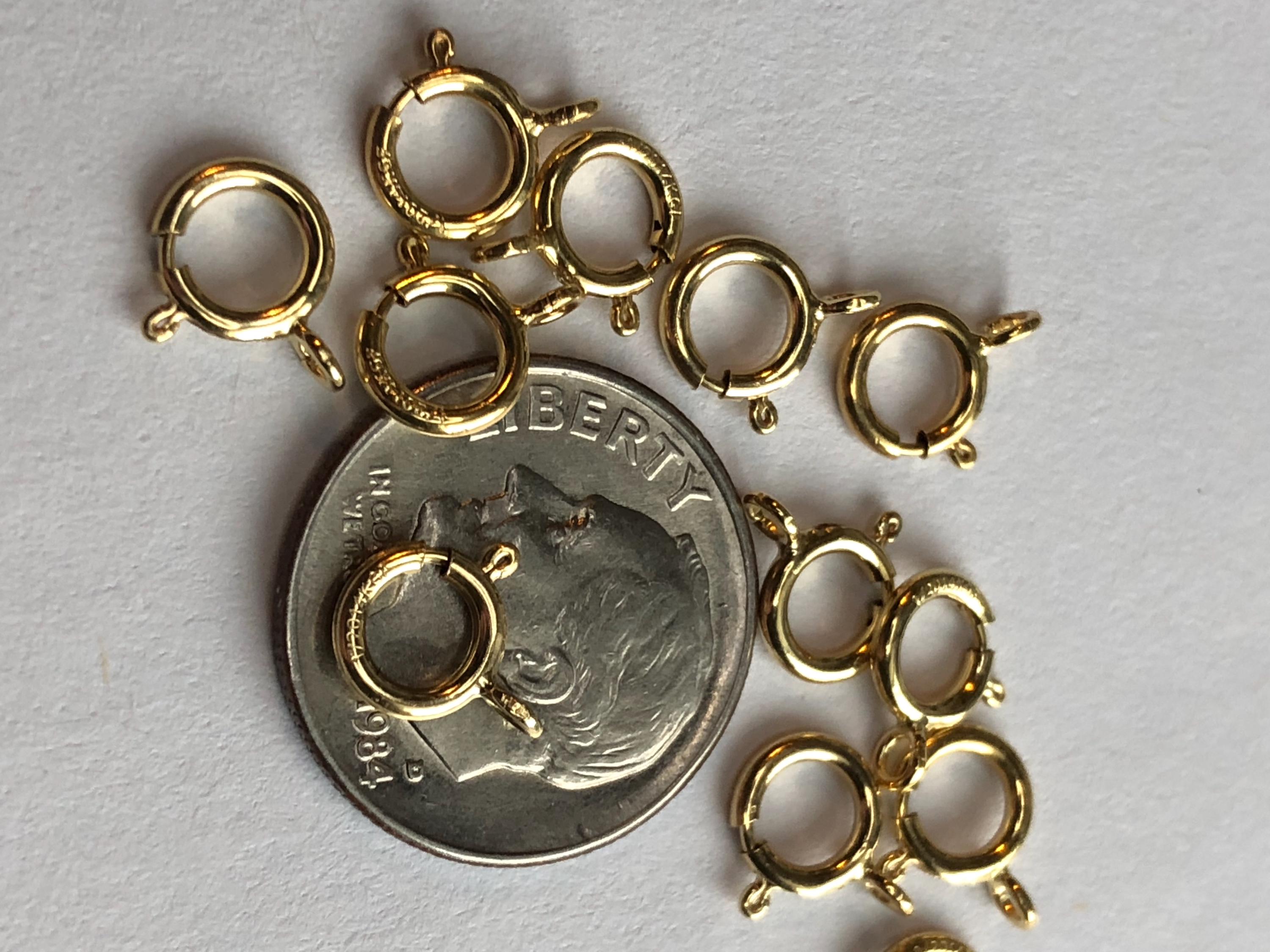 6 mm Gold Spring Ring Clasps, 14k Gold Filled Spring Ring Clasps, Closed or OPEN ring Wholesale Clasp Jewelry Supplies Findings yg o