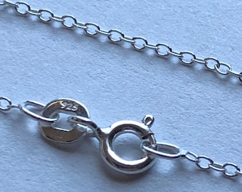 Collana con catena a maglie in argento sterling: catena finita da 1,3 mm, 16 o 18 pollici