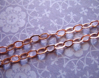 1-100 feet, ROSE Gold Chain Bulk, Flat Cable Necklace Chain, 14k Rose Gold Fill, 1.6 mm UPGRADE chain / wholesale ssgf sgf20 solo