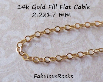 14k Gold Fill Flachkabel Kette, 1,7 mm Schmuck machen Kette