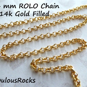 1-50 feet, Gold Fill Chain, 2.4 mm ROLO  Belcher 14k Gold Filled Necklace Chain Wholesale, Thick Necklace or Charm Bracelet Chain, mgf mgf10