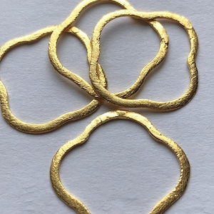 1-10 pcs, Quatrefoil Links Pendant Charm, 24k Gold Vermeil or Sterling Silver Clover, BRUSHED, 28 mm,, wholesale art n505