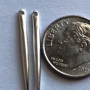 2-10 pcs / Small SPIKE Pendant Charm / Sterling Silver or 24k Gold Vermeil, 25 mm, 1&quot;, dainty petite tiny spike jewelry supplies art sp.s