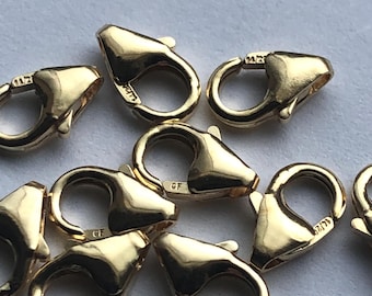 Zapięcia homarowe wypełnione 14-karatowym złotem: 9 x 5 mm Materiały jubilerskie