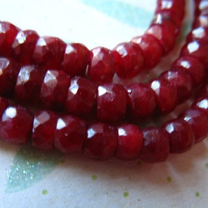 10-50 pcs / Luxe AAA RUBY Beads Rondelles, 3-3.5 mm, Oxblood Scarlet Red / faceted, July birthstone, brides bridal tr r 34 ox drr image 3