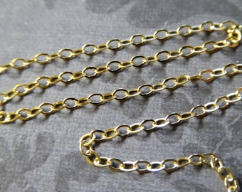 GOLD Cable Chain by the foot / 2X1.5 mm, Wholesale, Dainty, Petite Chain, 18k Gold Plated over Sterling Silver, wholesale bulk ss V88