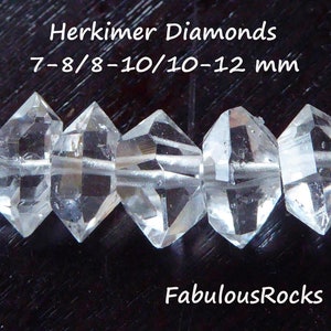 Herkimer Diamonds Nuggets Beads  6-8, 8-10, 10-12, 12-14 mm  AAA+ Quartz Crystals Wholesale Double Terminated Gemstone  s m l xl