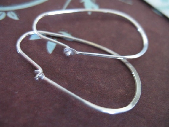 33x14mm 25pcs Kidney oval hoop shape earring wires earwires silver plated brass