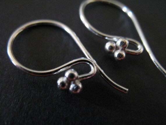 10 100 Pairs Bulk 925 Sterling Silver Earrings Bali French Hook Ear Wires Earwires 21x10 Mm Artisan Three Ball Detail Hp Fhe.fb Etsy