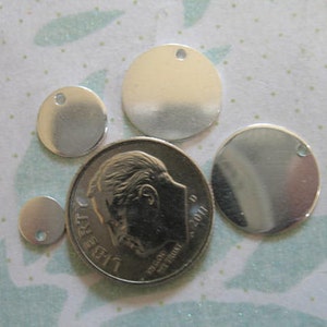 Sterling Silber Stanzrohlinge, 9 mm Runde Scheiben, 20 Gauge Bild 5