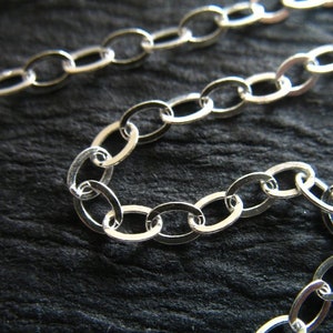 Sterling Silver Chain by foot Wholesale, 10% Less / 2.6 mm Flat Cable, 925 SS, light medium weight, bulk chain, MMSS M52 hp