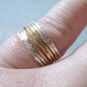 1 Stack Ring, Above Knuckle Midi Ring, Stacking Stackable Ring Gold Plated or Sterling Silver Band Ring, choose stack, sr1-c image 3