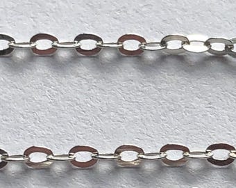 Sterling Silver Cable Chain, Wholesale Jewelry Making, 2x1.6 mm