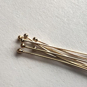 14k Gold Filled Kugel Kopfstifte, 26 Gauge, Länge wählbar: 1, 1,5 und 2 Zoll, wholesale gfhp26