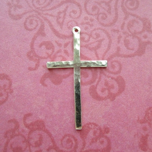 1-25 pcs, Hammered CROSS Charms Pendants, Crucifix, Large Cross, Religious, Christian / 14k Yellow or Rose Gold Filled 30x17.5 mm / c30 h