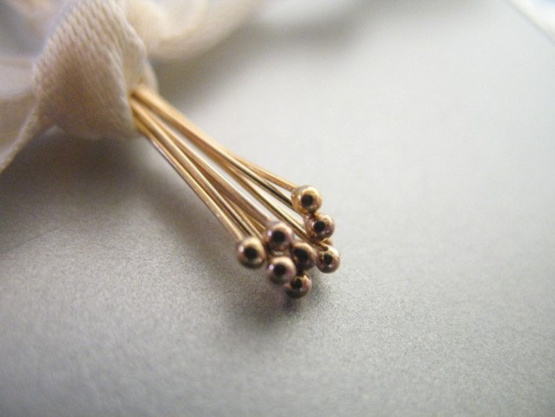 14K Gold Filled Ball Head Pins, 26 Gauge, 1.5 Inch - Etsy
