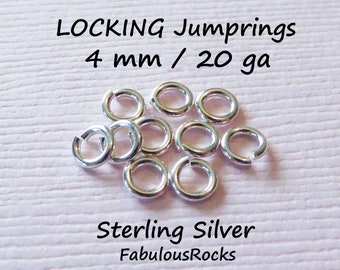 Sterling Silver Jump Rings, Wholesale Jewelry Findings Jumplocks Locking Jumprings Jump Locks, Open, 4 mm, 20 ga, 10-500 pcs USA   jr4 hp