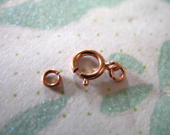 14k ROSE GOLD Filled Spring Ring Clasps Sets, 5.5 mm / wholesale jewelry findings cs rg