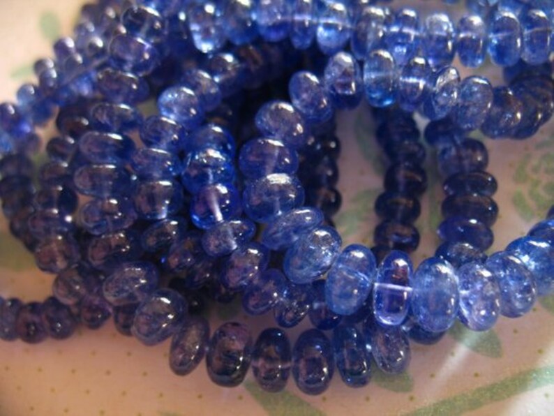 5-100 pcs / 3-4 mm TANZANITE Beads Rondelle Gemstones Semiprecious Gems / Periwinkle Blue, faceted, december birthstone brides 34 solo image 5