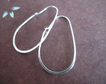 5-25 pair / Sterling Silver HOOP Ear Wires Earrings Earwires, Elongated Hoop, 30x16 mm  add a dangle interchangeable wholesale hp ihm ee ih