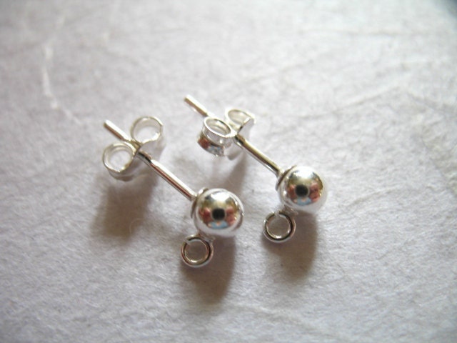 4mm Silver Plated Metal Ball Earring Posts 6pk by hildie & jo