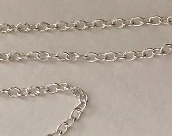 1.3 x 2 mm スターリングシルバー スモールケーブルバルクチェーン