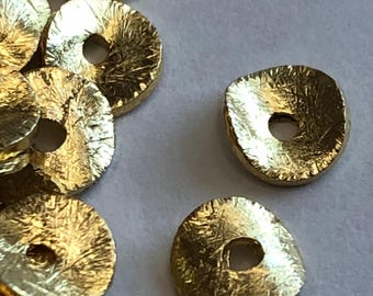 Cuentas espaciadoras de disco ondulado de 6 mm, en plata de ley o vermeil de oro de 24k