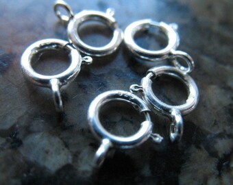 Sterling Silver 7mm Spring Ring Clasps – 20-Pack For Jewelry Making (723-7)