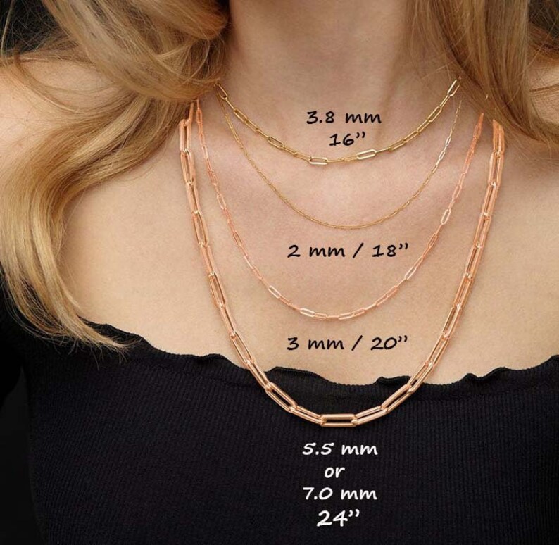 Dainty Gold Paperclip Chain Necklace Chain Wholesale 14k Gold Etsy