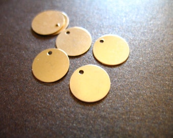 Bulk Blanks, 6 mm, Gold Blanks Discs, 14k Gold Filled Tags, Circle Round Blanks, Baby Petite, personalize blank6 v1