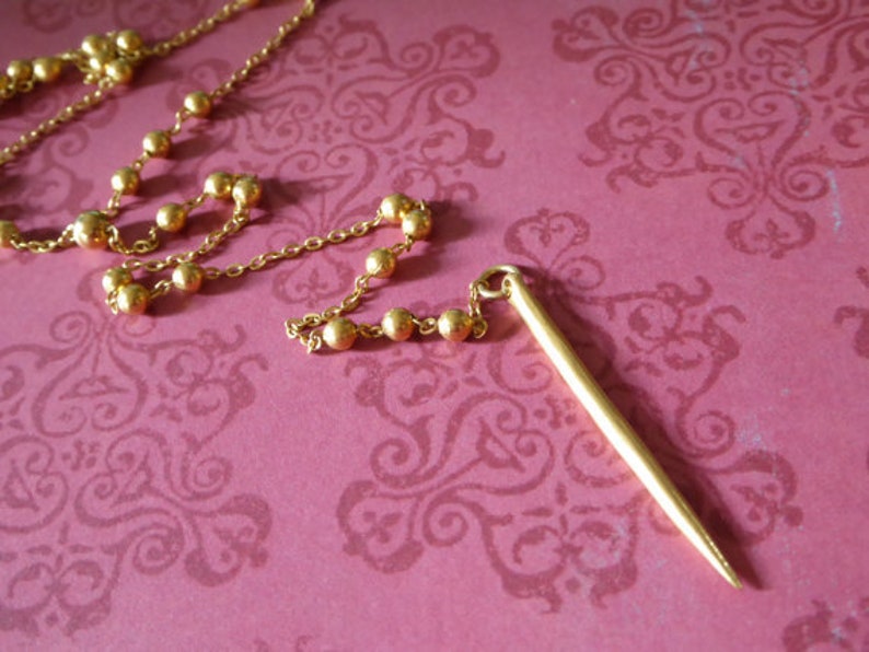 1 inch 25 mm Small Skinny SPIKE Dagger Point Needle Charm Pendant Sterling Silver or 24k Gold Vermeil sp.s art 2 pcs Spike