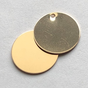 Gold Filled Blank Disc, 16 mm, over 5/8 inch, 14kt Gold Filled Round Stamping Blank, 2 to 25 pieces bulk, metal blank16