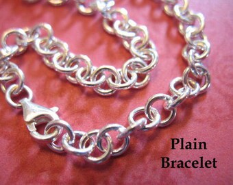 Charm Bracelet, Sterling Silver Rolo Thick Chunky Heavy 5 mm, 925 SS, 6.5 - 7 - 7.5 - 8 - 8.5 - 9 - 9.5 - 10 Charm Bracelet, b100 hp q t
