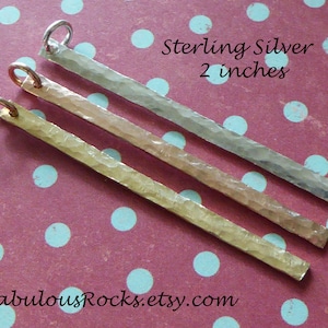 Long Bar Pendant Charm, Horizontal Vertical Bar, 14K Gold Fill or Sterling Silver, 1 - 1.5 - 2 - 2.5&quot;, 16 ga, Cameron Diaz Bar Necklace gdc