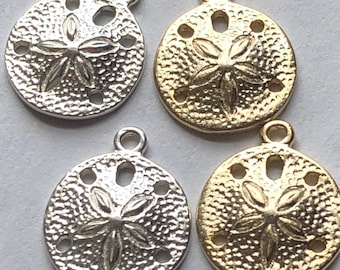 Sterling Silber Sand Dollar Charm Anhänger, Strand Sea Life (14 x 11 mm)