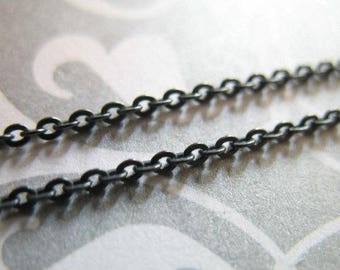 Sterling Silver Chain, Oxidized, By the foot, 1.5x1.1 mm, Designer Stringing Cable. bcclaspchains.. SS..S66..ox..