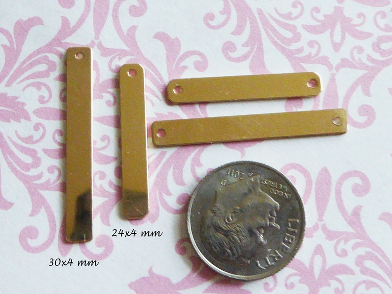14k Gold Filled Bar Anhänger: Metall Stanzrohling (30 x 4 mm) Bild 5