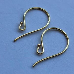 24k Gold Vermeil Earrings French Hook Earrings Earwires Bulk, 22x11 mm, single ball, wholesale findings fhe.sb